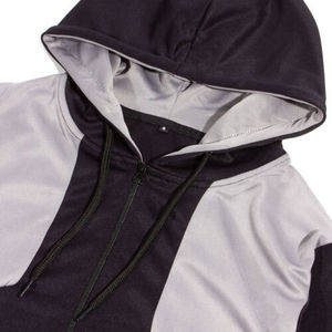 Unisex Hooded Tracksuit <b>Jacket</b> Color Blocking Full Length Zipper Fly Side Pockets Casual Autumn Wear 100% Polyester - Product Image 6