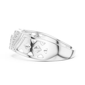 Anillo de Diamante Cultivado en Laboratorio, Corte Redondo, con Incrustaciones en Oro Blanco de 18 Quilates, para Bodas, Compromisos, Fiestas y Uso Diario para Hombres - Product Image 3