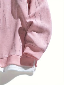 Sudadera de cuello redondo para mujer, venta al por mayor, otoño 2026, con LOGO personalizado, cómoda, transpirable, de color liso, rosa Tie Dye - Product Image 3