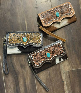 Portefeuille-bracelet en cuir de vachette fait main, style le plus récent, vente en gros, pour femmes, design western, pochette tendance - Product Image 5
