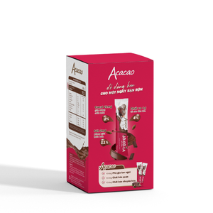 OEM/ODM Acacao Polvo de chocolate instantáneo Sabor original Etiqueta privada Fabricante de Vietnam-Caja de 286G - Product Image 2