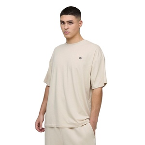 Camisetas de algodón 100% para hombre, ropa de calle de alta calidad, serigrafía con logotipo personalizado, Camiseta holgada de gran tamaño 220 GSM para hombre - Product Image 1