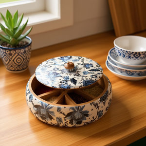 Caja de Madera Artesanal para Roti con Organizador de Especias, Contenedor de Chapati para Cocina, Artículo Decorativo para el Hogar - Product Image 3