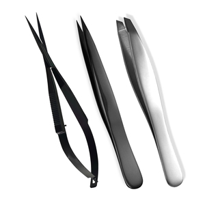 <b>Top</b> Quality Tweezers Set Slant Pointed Stainless Steel Eyebrow Plucking Tweezer Scissors Set - Product Image 5