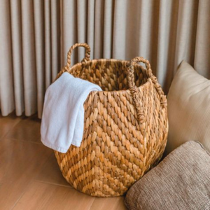 Handicraft Water Hyacinth <b>Basket</b> Vietnam Large Storage Cheap Wholesale Trendy <b>Laundry</b> Hand Woven Handmade In Vietnam - Product Image 5