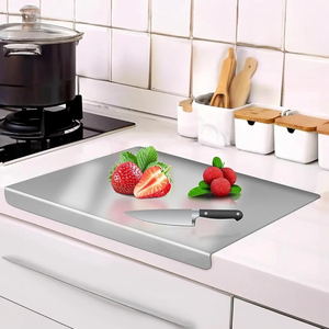 Planche à découper en acier inoxydable artisanale la plus vendue, compatible lave-vaisselle, emballage individuel, pour usage en cuisine - Product Image 3