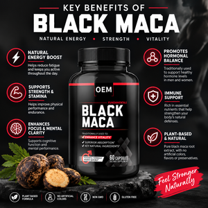 Capsules de supplément à base de plantes d'extrait de racine de maca noire pure OEM/ODM pour une énergie musculaire forte et un soutien de la concentration - Product Image 3