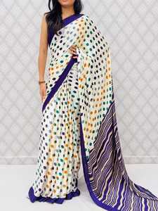 Soft Premium <b>Satin</b> Silk <b>Saree</b> with Designer Contrast Border Party Wear Quick Dry & Modern Style for All Seasons - Product Image 2