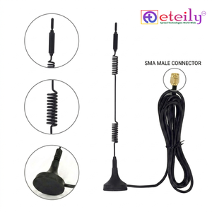 ETEILY ET-5G15M-1L3-SMS-S20 5G 15dBi Magnetic Antenna with RG174 (L-3mtr) <b>Cable</b> + SMA Male Connector for Base Mount - Product Image 1