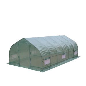 10 'X 20' Tunnel serra con Ripstop Leno copertura a freddo telaio riavvolgi maglia finestre tetto picco TMG-GH1020P per uso agricolo - Product Image 1