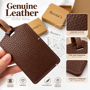 Étiquette de bagage de luxe en cuir véritable personnalisée avec sangle, faite à la main, portable, pour sac de voyage, idéale comme cadeau - Product Image 5