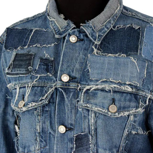 Customizable Women's Blue Denim Jacket Breathable Cotton Spandex Stylish Long Sleeve with Big Pockets Blazer Coat for Women - Product Image 3
