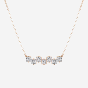 Colgante de Cadena con Siete Piedras de Diamante Cultivado en Laboratorio, Corte Princesa, 1 34 Ctw, Joyería Elegante y Brillante para Mujer - Product Image 3
