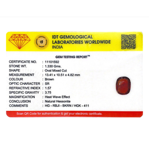 65 Carat Faceted Oval Cut Hessonite Gomed Loose Gemstone High Quality Red Garnet for Fine Jewelry - Product Image 4
