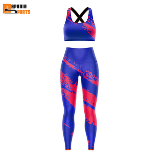 Ensemble de vêtements de sport pour femmes, leggings et soutien-gorge respirants fabriqués en usine, 2 pièces, leggings de yoga personnalisés par sublimation - Product Image 5