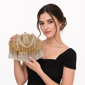 Bridal Potli Bag <b>Wedding</b> Beaded Handmade Fashion Evening <b>Clutch</b> Party Nylon Lining Portable Durable - Product Image 1