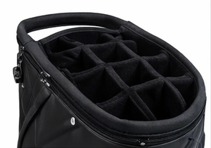 Bolsa de Golf Negra Premium con Divisor de 14 Compartimentos, Bolsa de Golf Personalizada al por Mayor, Impermeable, de Cuero PU, con Múltiples Bolsillos de Almacenamiento - Product Image 2