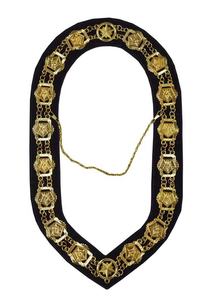 Collier de Collation Maçonnique le Plus Demandé, Chaîne avec Fond Violet et Bijoux Plaqué Or - Product Image 3
