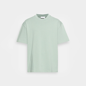 T-shirt en jersey de coton/fibre de bambou 220 GSM à manches courtes pour homme, coupe oversize, noir, grande taille, col rond, respirant, t-shirt uni - Product Image 5