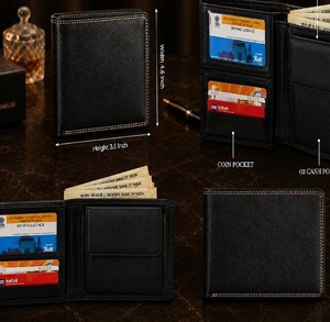 Cartera de Cuero de Lujo para Hombre, Tarjetero y Portamonedas Multifuncional, Cartera de Cuero Genuino Hecha a Mano con Seguridad RFID, Elegante - Product Image 1