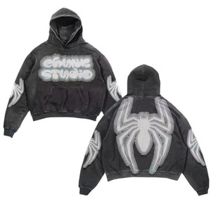 Sweat à capuche unisexe personnalisé 100 % coton épais, coupe oversize, vierge, pour hommes et femmes, streetwear, OEM ODM, vente en gros - Product Image 4