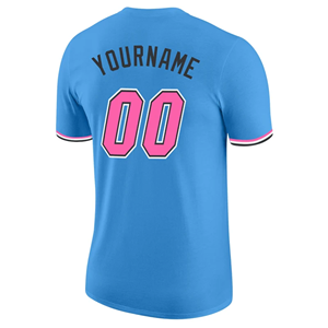 Maillots de baseball haut de gamme avec chemises en mesh de qualité supérieure et maillots à col rond à manches courtes bleu ciel - Product Image 3