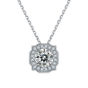 Parure de bijoux de mariage en argent sterling S925 avec diamants Moissanite DEF VVS taille ronde pour femme (collier, boucles d'oreilles, bracelets) - Product Image 2