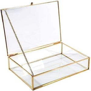 Luxury Brass Gold Glass Jewelry <b>Box</b> Vintage Clear Display Case Decorative Keepsake Organizer <b>Makeup</b> Storage <b>Box</b> Home Decor <b>Box</b> - Product Image 3