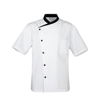 Uniforme de Chef, Ropa de Cocina de Verano, Diseño Personalizado, Blanco/Negro, Moderno, Fabricante FMF VN LOW, Restaurante