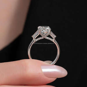 IGI/GIA Lab cultivé Vintage 14k or blanc mariage/fiançailles unisexe bague coupe diamant anniversaire fête cadeau avec diamant taille poire - Product Image 3