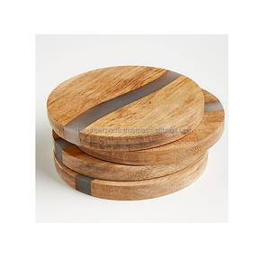 Sous-verres en bois naturel faits à la main, style classique, bois d'acacia, meilleure qualité pour la table de cuisine, décoration de la maison avec un design élégant - Product Image 4