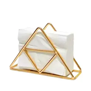 Porte-serviettes créatif en fer à 2 fentes avec base ronde, distributeur de papier en cuivre rose doré pour comptoir de cuisine - Product Image 2