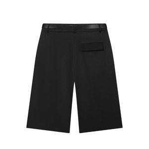 Falda pantalón plisada de cintura alta, color liso, con cinturón, estilo minimalista, tejido, corte regular, moda femenina - Product Image 3