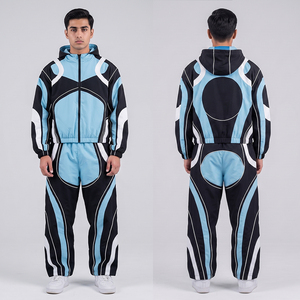 Custom Y2K Unisex <b>Patchwork</b> Tracksuit Hooded Windbreaker <b>Jacket</b> & Sweatpants Set Streetwear Techwear Men Women Tracksuit - Product Image 2
