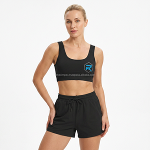 Custom Women's Crop Top Jogger <b>Set</b> Solid Color Two Piece Outfit Summer Casual Wear OEM Service - Product Image 3