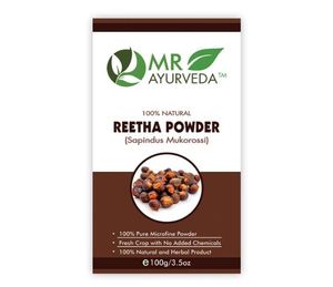MR Ayurveda - Polvo de Reetha 100% Herbal y Polvo de Henna - Paquete Combinado (100 Gramos Cada Uno) - Product Image 2
