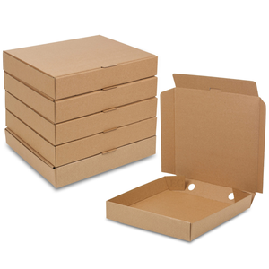 Caja de Pizza Corrugada de Papel Kraft Marrón de 16 x 16 Pulgadas con Logotipo Personalizable, Cajas de Papel Portátiles y con Relieve Disponibles en Varios Tamaños - Product Image 4