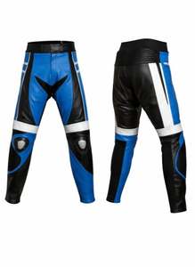 กางเกงหนังนักขี่มอเตอร์ไซค์สีน้ำเงินดำสำหรับแข่งรถ - Product Image 1