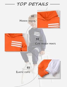 Ensemble de survêtement pour enfants en coton imprimé délavé, respirant, doux et confortable, idéal pour le quotidien - Product Image 5