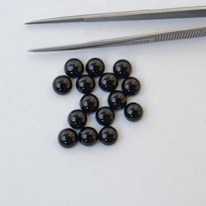 Cabochons ronds lisses en onyx noir naturel de 4mm, pierres onyx certifiées de qualité AAA, bijoux polis à la main, pierres précieuses en vrac semi-précieuses - Product Image 1