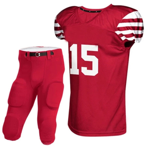 Meilleur design d'uniforme de football américain personnalisé, vêtements de sport respirants, antibactériens, à séchage rapide, avec logo personnalisé, épaulettes courtes - Product Image 4