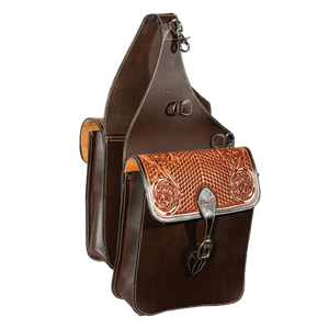 Leather Horse Saddle Bag Western Tooled Brown Equestrian Saddle Bag Premium Handmade Genuine Leather Trail Riding - Product Image 2