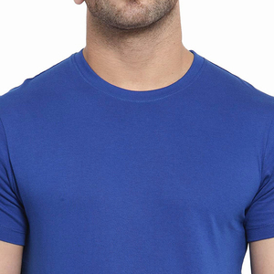 Camiseta de Manga Corta Azul Rey para Hombre, Cuello Redondo, Corte Ajustado, Informal, 100% Algodón Jersey, Color Sólido, Deportiva - Product Image 5