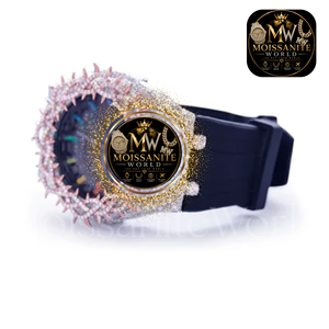 นาฬิกาข้อมือผู้หญิง Moissanite World รุ่นหรูหรา ประดับเพชรควอตซ์ ขนาด 40 มม. กระจกแซฟไฟร์ คริสตัลเพชรเทียม สายสแตนเลสสตีล ขนาด 20 มม. - Product Image 2