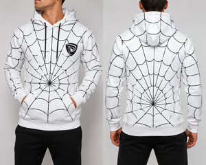Sudadera con Capucha Spider-Man, Unisex, Blanca y Negra, Informal, Tejida, 100% Algodón, Corte Regular, Ropa Urbana de Invierno - Product Image 4