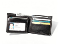 [Stok Tersedia] [Harga Eceran] Dompet Pria Castello Vintage Lipat Dua RFID Kulit Asli Hitam Coklat Karakter Poliester