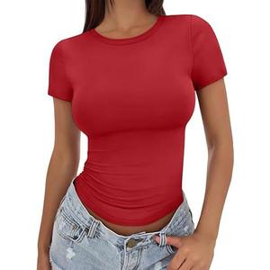 Ready Stock Women's Summer Casual High Street Style Embroidery Logo Print <b>Patchwork</b> Button Tee Short Sleeve - Product Image 6