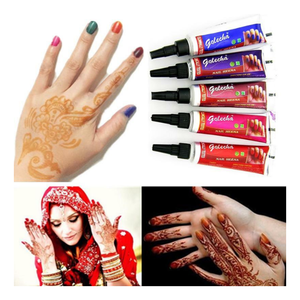Tubo de Henna para Uñas Personalizado OEM, para Arte Corporal y de Uñas, Amigable con la Piel, Juego de 12 Tubos, Certificado ISO, Empaque a Granel, para Eventos y Festivales - Product Image 1