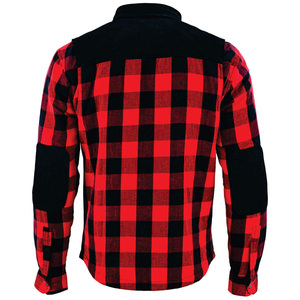 Men's Red Black Plaid Flannel <b>Shirt</b> Long Sleeve CE Armor Breathable <b>Motorcycle</b> Jacket Autumn Winter - Product Image 4