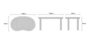 Ensemble de table basse et chaises en teck moderne - Meubles de salle à manger d'extérieur pour patio et parc - Product Image 4